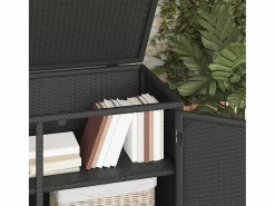 vidaxl Baúl De Jardín|Armario de almacenaje de jardín ratán PE 110x55x60,5 cm