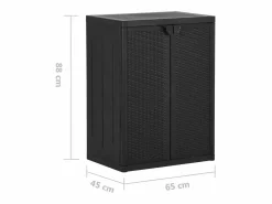 vidaxl Armario De Jardín|Armario de almacenaje de jardín PP ratán 65x45x88 cm