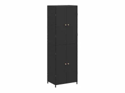 vidaxl Armario de almacenaje de jardín ratán PE 59x40x180 cm Negro Outlet