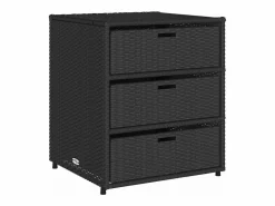 vidaxl Armario de almacenaje de jardín ratán PE 55x59x69 cm Negro Online