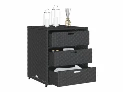 vidaxl Armario de almacenaje de jardín ratán PE 55x59x69 cm Negro Online