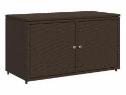 vidaxl Baúl De Jardín|Armario de almacenaje de jardín ratán PE marrón 110x55x60,5 cm