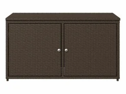 vidaxl Baúl De Jardín|Armario de almacenaje de jardín ratán PE marrón 110x55x60,5 cm