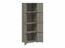 vidaxl Armario de almacenaje de jardín ratán PE 59x40x180 cm Gris Clearance