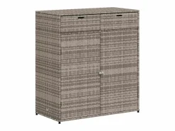 vidaxl Armario de almacenaje de jardín ratán PE 105x55x113 cm Gris Online