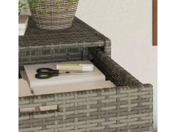 vidaxl Armario de almacenaje de jardín ratán PE 105x55x113 cm Gris Online