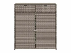 vidaxl Armario de almacenaje de jardín ratán PE 105x55x113 cm Gris Online