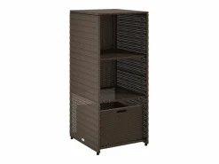 vidaxl Armario de almacenaje de jardín ratán PE marrón 50x55x115 cm Marru00f3n Outlet