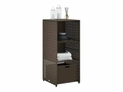 vidaxl Armario de almacenaje de jardín ratán PE marrón 50x55x115 cm Marru00f3n Outlet