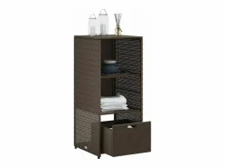 vidaxl Armario de almacenaje de jardín ratán PE marrón 50x55x115 cm Marru00f3n Outlet