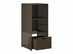 vidaxl Armario de almacenaje de jardín ratán PE marrón 50x55x115 cm Marru00f3n Outlet