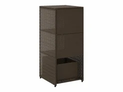 vidaxl Armario de almacenaje de jardín ratán PE marrón 50x55x115 cm Marru00f3n Outlet