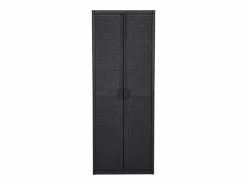 vidaxl Armario de almacenaje de jardín ratán PP 65x45x172 cm Negro Hot
