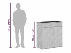 Armario de almacenaje de jardín ratán PE 105x55x113 cm^vidaxl Discount