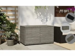 Armario de almacenaje de jardín ratán PE 110x55x60,5 cm^vidaxl Hot