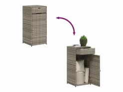 vidaxl Baúl De Jardín|Armario de almacenaje de jardín ratán PE 55x55x111 cm