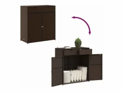 Armario de almacenaje de jardín ratán PE marrón 105x55x113 cm^vidaxl Discount