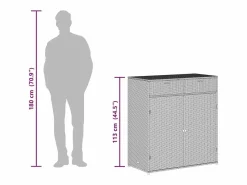 Armario de almacenaje de jardín ratán PE marrón 105x55x113 cm^vidaxl Discount