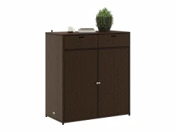 Armario de almacenaje de jardín ratán PE marrón 105x55x113 cm^vidaxl Discount