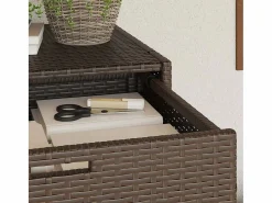 Armario de almacenaje de jardín ratán PE marrón 105x55x113 cm^vidaxl Discount