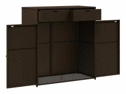 Armario de almacenaje de jardín ratán PE marrón 105x55x113 cm^vidaxl Discount