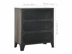 vidaxl Armario de almacenaje metal y MDF 72x36x82 cm Gris Hot