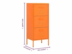vidaxl Armario de almacenamiento acero 42,5x35x101,5 cm Naranja Discount