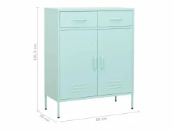 vidaxl Cajonera De Escritorio|Armario de almacenamiento acero verde mint 80x35x101,5 cm