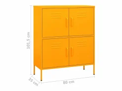 vidaxl Armario de almacenamiento acero mostaza 80x35x101,5 cm Amarillo Hot
