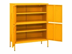 vidaxl Armario de almacenamiento acero mostaza 80x35x101,5 cm Amarillo Hot