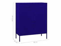 vidaxl Armario de almacenamiento acero marino 80x35x101,5 cm Azul New