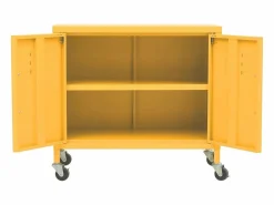 vidaxl Cajonera De Escritorio|Armario de almacenamiento acero mostaza 60x35x56 cm