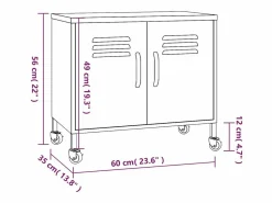 vidaxl Cajonera De Escritorio|Armario de almacenamiento acero mostaza 60x35x56 cm
