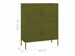 Armario de almacenamiento acero oliva 80x35x101,5 cm^vidaxl Online
