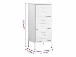 vidaxl Armario de almacenamiento acero 42,5x35x101,5 cm Blanco Online