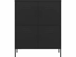 Armario de almacenamiento acero 80x35x101,5 cm ES481313 Negro New