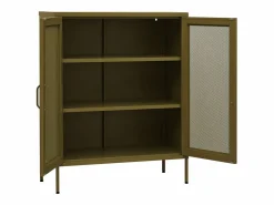 vidaxl Armario de almacenamiento acero oliva 80x35x101,5 cm Verde Discount