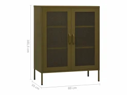 vidaxl Armario de almacenamiento acero oliva 80x35x101,5 cm Verde Discount