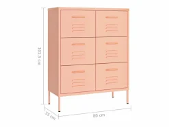 vidaxl Cajonera De Escritorio|Armario de almacenamiento acero 80x35x101,5 cm