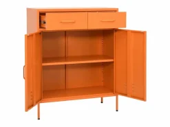 vidaxl Armario de almacenamiento acero 80x35x101,5 cm Naranja Discount