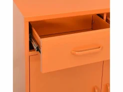 vidaxl Armario de almacenamiento acero 80x35x101,5 cm Naranja Discount