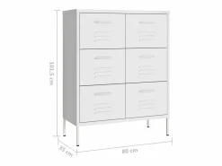vidaxl Cajonera De Escritorio|Armario de almacenamiento acero 80x35x101,5 cm