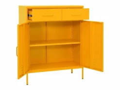 Armario de almacenamiento acero mostaza 80x35x101,5 cm^vidaxl Discount