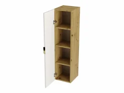Armario de baño alto con 1 puerta Roble Artisan / Orio Blanco Online