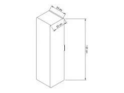 Armario de baño alto con 1 puerta Roble Artisan / Orio Blanco Online