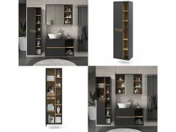 Armario de baño antracita 50x33x170 viola^Vicco