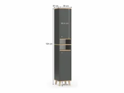 Armario de baño antracita 30x30x174 senyo^Vicco Outlet