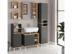 Armario de baño antracita 30x30x174 senyo^Vicco Outlet