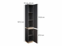 Vicco Armario de baño antracita 33x35x197.5 gloria Gris antracita Best