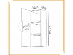 Columna De Baño|Armario de baño colgante de 30 cm con estantes estrechos y cerrados en color .